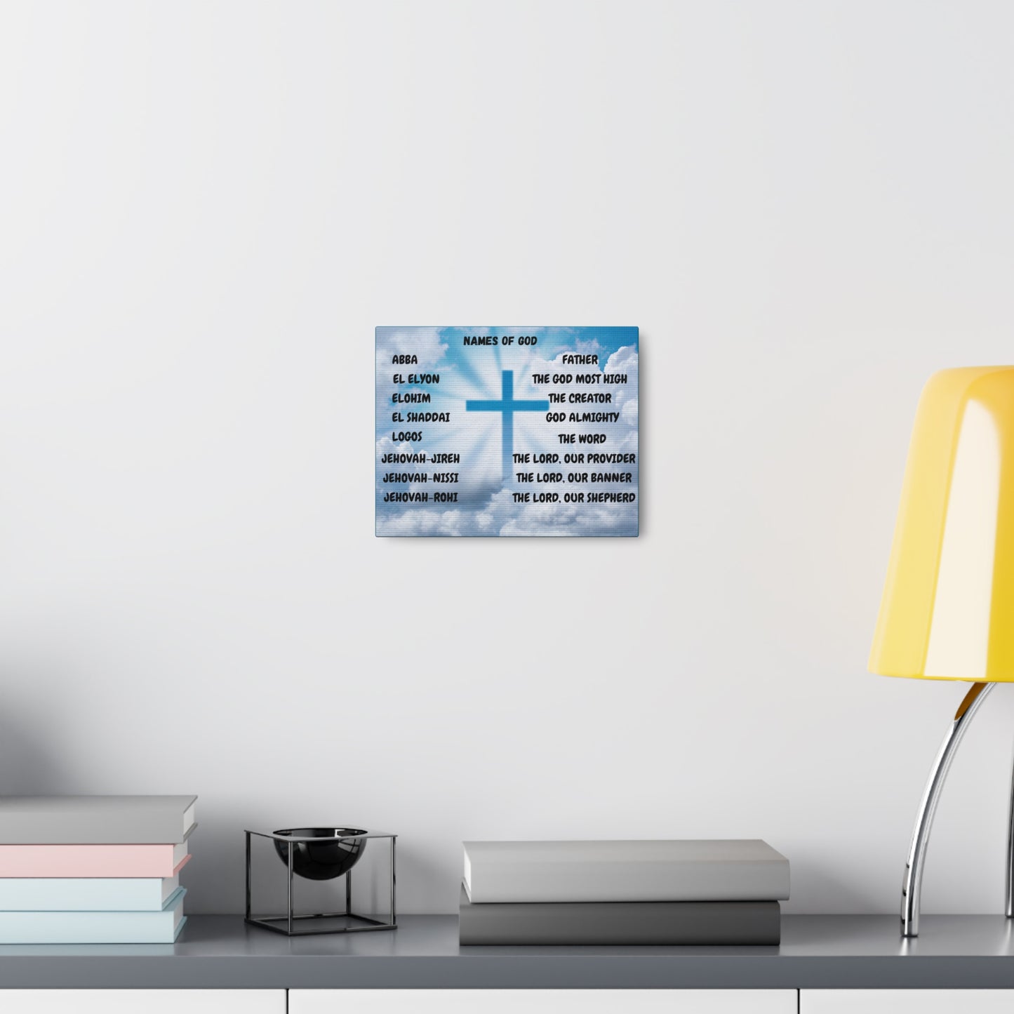 Names of God Canvas Christian home wall decor 10x8", 14x11", 16x12"