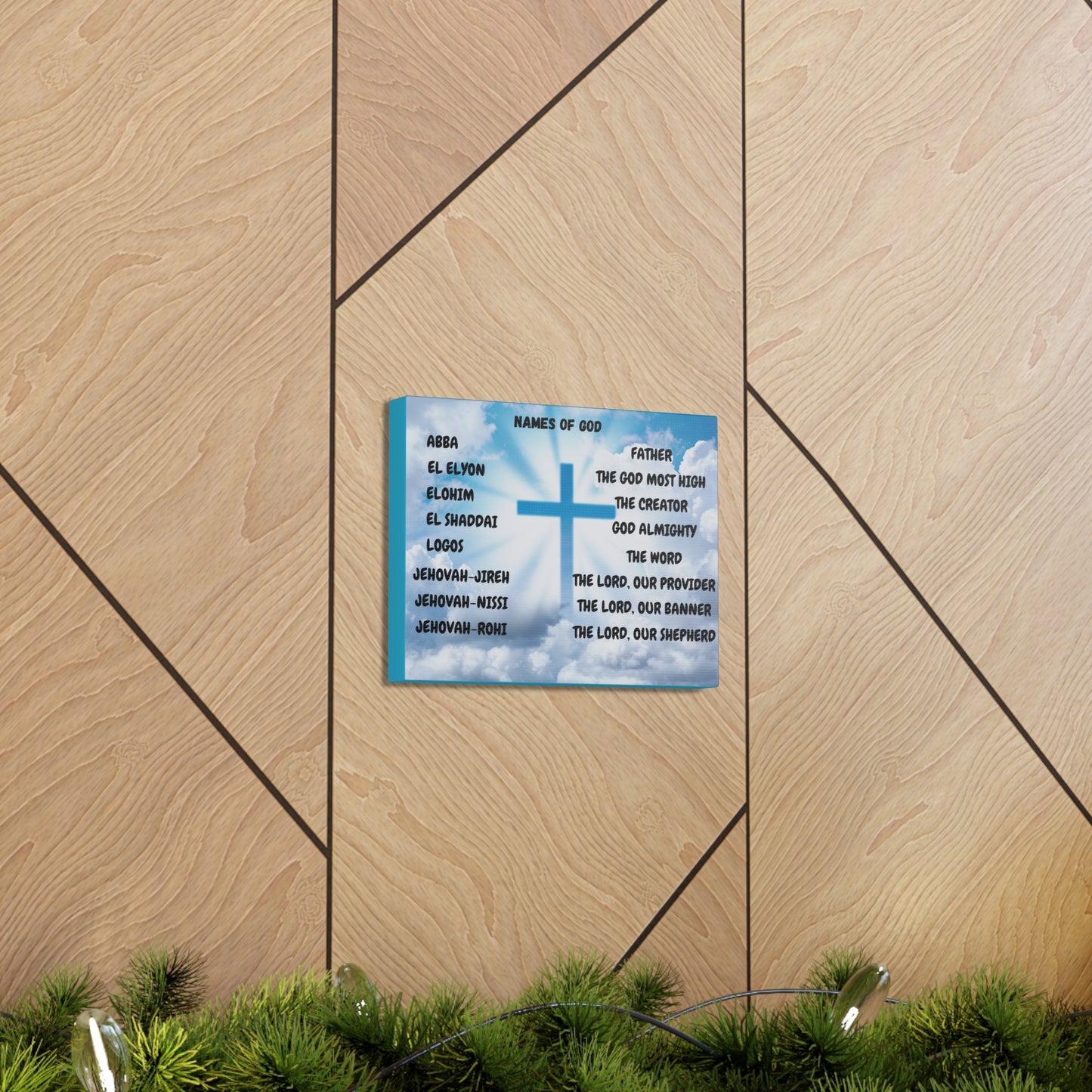 Names of God Canvas Christian home wall decor 10x8", 14x11", 16x12"